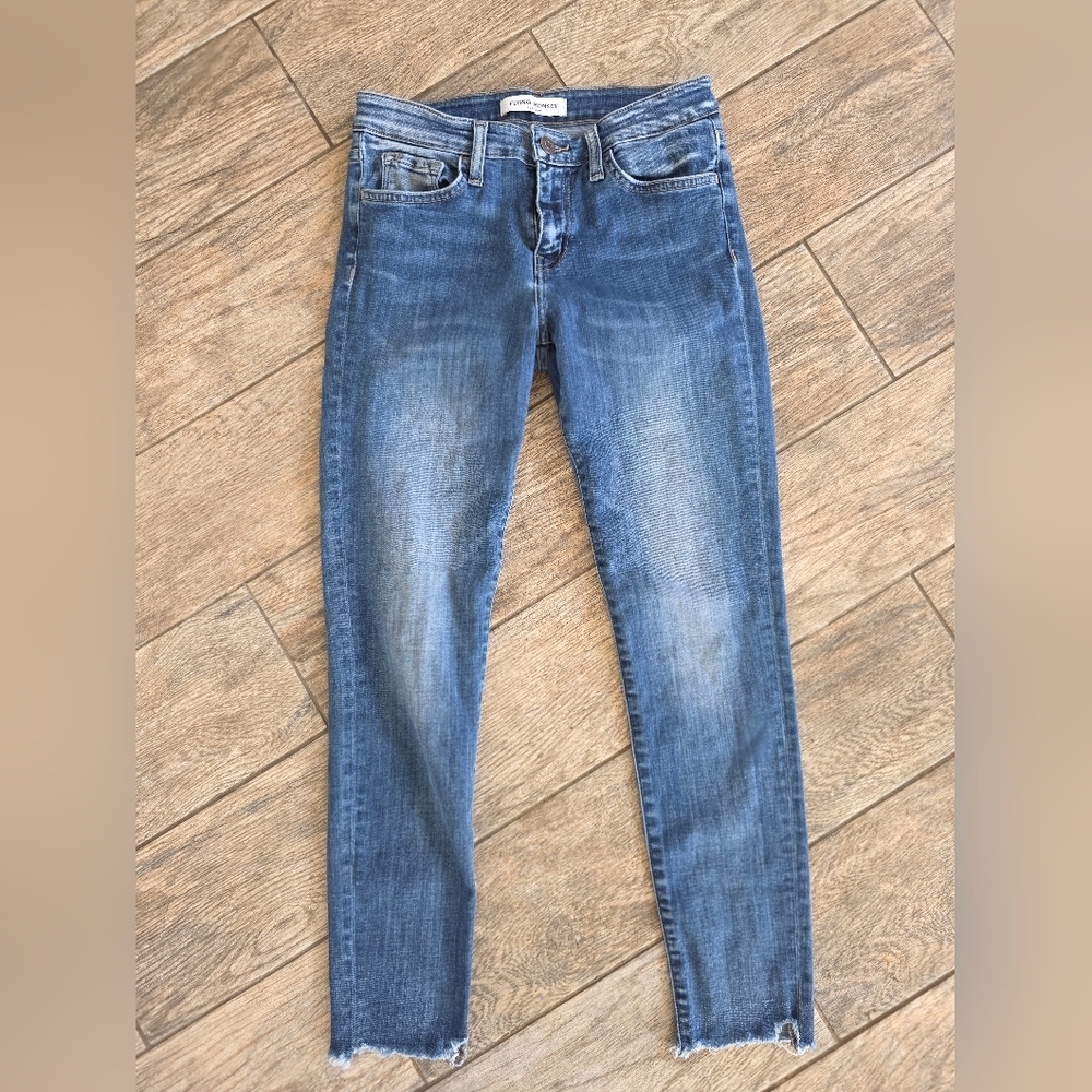 Flying Monkey Distressed Blue Skinny Jeans Sz 26 2
